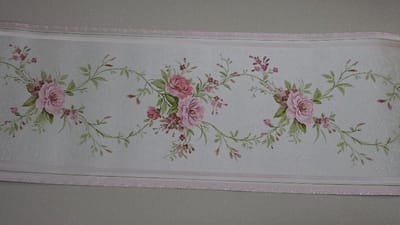ENGELSE BLOEMEN BEHANGRAND ROOSJES ROSE