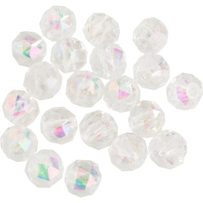 Glas geslepen kralen rond, 6 mm - Kristal AB