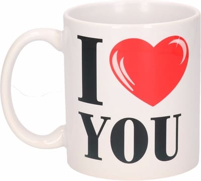 I Love You beker / koffiemok - 300 ml - Valentijnsdag - valentijn cadeautje voor hem / haar