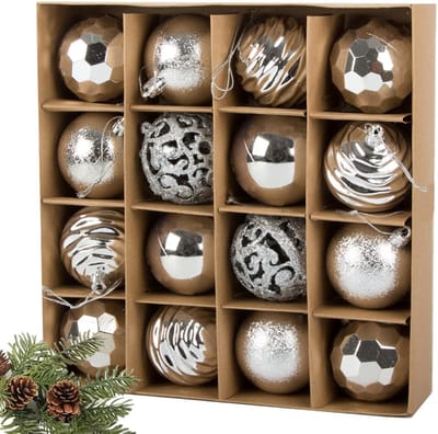 Hangzhou A Link Star Technology Co. Limited - Kerstbal Set - 16 Stuks - Plastik - Zilver