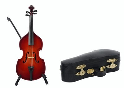 Music Gifts - Miniatuurinstrument contrabas - Nauwkeurig detail - Met koffer