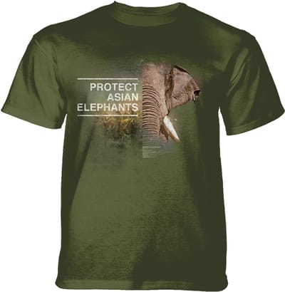 T-shirt Protect Asian Elephant Green KIDS S