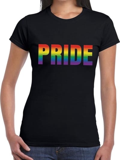 Pride regenboog gaypride tanktop - zwart regenboog singlet voor dames - gaypride S