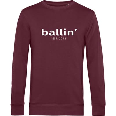 Heren Sweaters met Ballin Est. 2013 Basic Sweater Print - Rood - Maat S