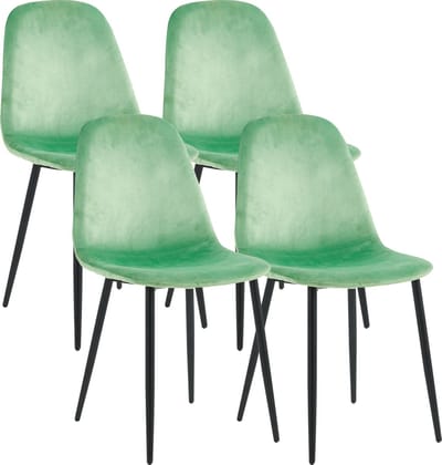 VCM 4er Esszimmerstühle | skandinavischer gepolsterter Küchenstuhl | Maße ca. H. 83 x B. 54 x T. 59 cm | bequeme Rückenlehne | Esszimmerstuhl - Fiolo