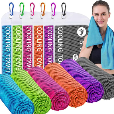 Koelhanddoeken Set - 6 Stuks - 100 x 30 cm - Microvezel - Verkoelend, Ademend & Zweetabsorberend - Voor Sport, Fitness, Hardlopen, Yoga & Outdoor