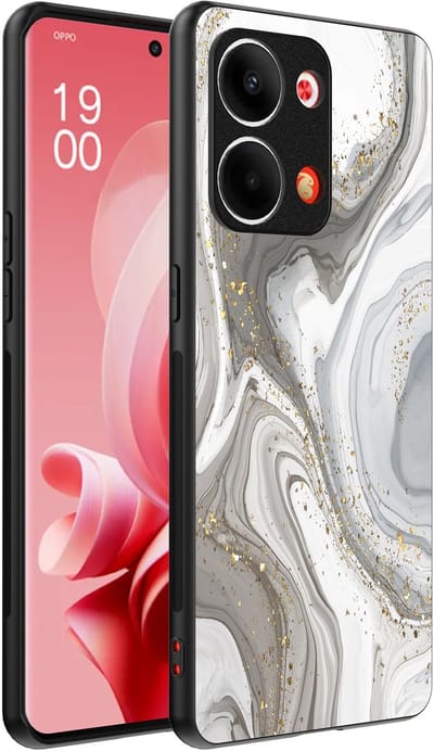Smartphonica Telefoonhoesje Geschikt voor Oppo Reno 9 / 9 Pro met marmer opdruk - TPU backcover case marble design - Zilver geschikt voor Oppo Reno 9;Oppo Reno 9 Pro