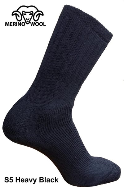 Eureka zachte merino wollen thermosokken S5 - unisex - zwart - maat 39-42