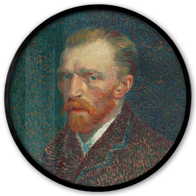 Poster in lijst Rond - Fotolijst 40x40 cm - Posters - Kunst - Van Gogh - Oude meesters - Zelfportret - Ronde posterlijst zwart - Decoratie - Wanddecoratie woonkamer - Muurdecoratie slaapkamer
