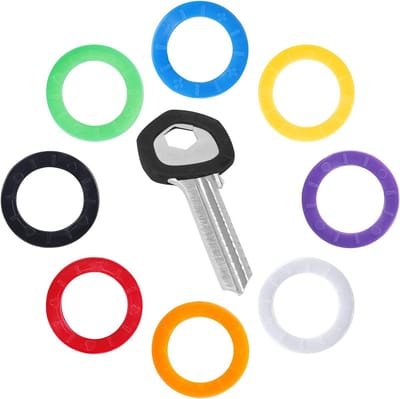 Kleurige ronde sleutelcovers voor kleine ronde en platte huissleutels - 24 stuks in 8 kleuren, ideaal voor identificatie en bescherming van sleutels