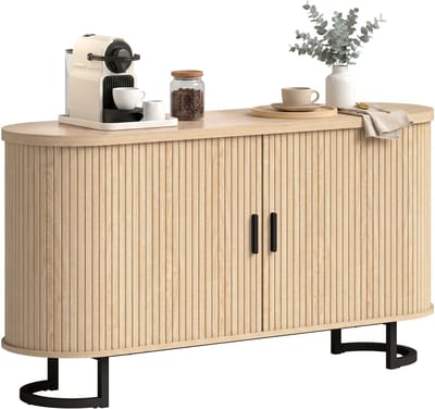 HOMCOM Dressoir - Spaanplaat, MDF - 140 x 40 x 75 cm - Natuurlijk hout