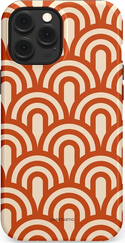 Casetastic hoesje geschikt voor Apple iPhone 12 Pro Max - MagSafe - Dubbellaagse bescherming - Oranje Bogen Parade - Fashion Case - Terracotta Crème