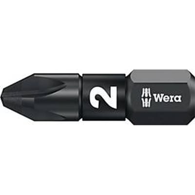 WERA Bit 855/1 IMP DC PZD2, L 25 mm, 1/4 inch C6.3, slagpin met diamantcoating, DIN ISO 1173, 10 stuks