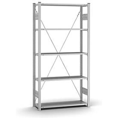 Insteekstelling Orion Plus - basissectie - L 1000 x D 300 x H 2000 mm - 5 legborden - draagvermogen per legbord 125 kg - verzinkt