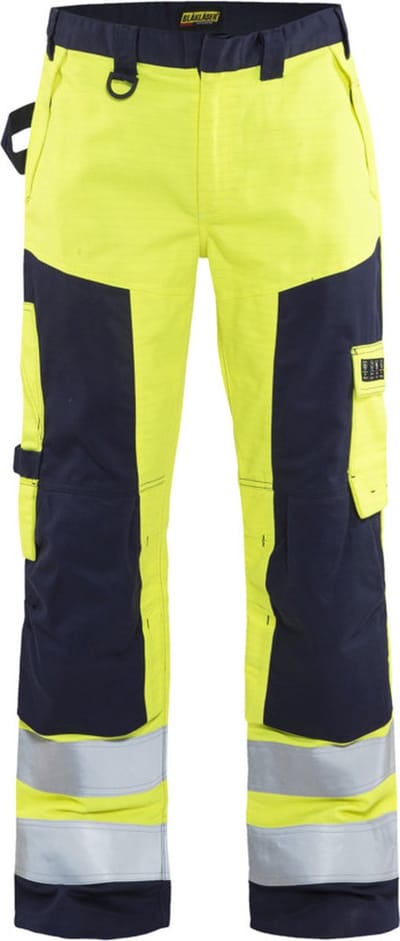 Blaklader Multinorm werkbroek 1578-1514 - High Vis Geel/Marineblauw - C146
