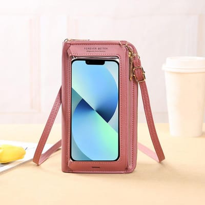Touchscreen Mobiele Telefoon Tas Vrouwelijke Diagonale Cross Anti-diefstal Multifunctionele Schouder Transparante Mini Tas Portemonnee Mobiele Telefoon Tas