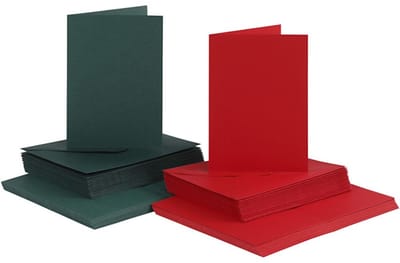 Creativ Company Kaarten & Enveloppen Rood - Groen 10,5x15cm 50 sets