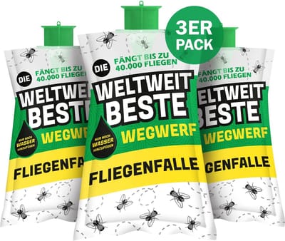 Allecto - Vliegenval - Effectieve Vliegenbestrijding - Wegwerp Vliegenval - Insectenlokmiddel - Geschikt voor Buiten - 3 Stuks