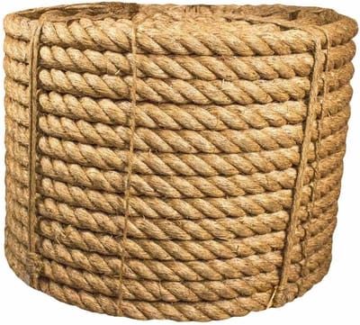 Manilla Touw - Natuurlijk Vezeltouw - Decoratieve Projecten - Voldoet aan Specificaties - 2 Inch Dikte - Bruin