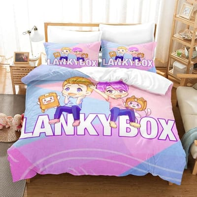 Lankybox Foxy Boxy Beddengoedsets Eenpersoons Tweepersoons Eenpersoons Tweepersoons Queen King Size Beddengoed Kinderkamer Decoratie Meisjes Slaapkamer Cartoon Dekbedovertrek Set Cadeau US Twin 173x218cm