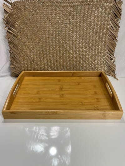 Homestar Decoratie - Bamboe Dienblad - Groot - 40 x 28cm - servies blad - Bamboe - Handvat met oor