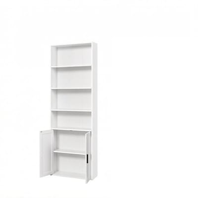 Zeslaagse Boekenkast Opbergrek Kast Displayrek Verborgen Kast en Open Planken Multifunctioneel Opslagontwerp Modern Minimalistisch Ontwerp Eenvoudig te Monteren en Schoon te Maken Geschikt voor Woonkamer, Studie en Slaapkamer 24x60x175 cm Wit