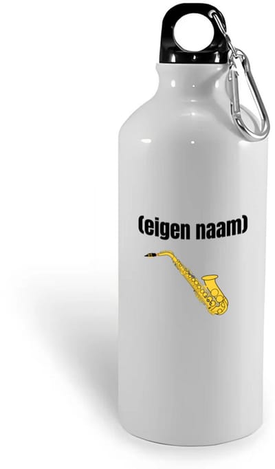 Hacebo® - saxofoon met eigen naam waterfles - Saxofoon - muziek liefhebbers - iemand die houdt van saxofoons - verjaardag - cadeau - kado - geschenk - water fles - 400ML