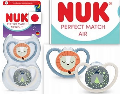 NUK Perfect Match Air Night Fopspeen – Glow in the Dark – 2 Stuks – Siliconen 6-18 maanden