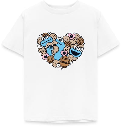 Sesamstraat Hart Met Koekiemonster T-Shirt Kinderen