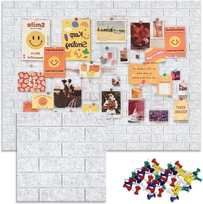 Grote Korken Prikbord voor Muur, 120 x 90 cm, 12 Vilt Tegels, 35 Duimspijkers, Zelfklevend, Ideaal voor Foto's, Notities, Kantoor, Thuis, School en Keuken