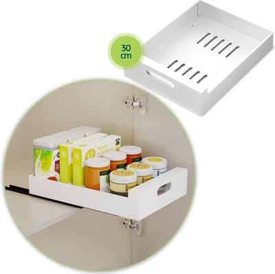 Schuiflade keukenkast Wit - Keukenkast organizer ladesysteem - Gootsteenkast Organizer - Uitschuifbare Lade Maken 30 CM