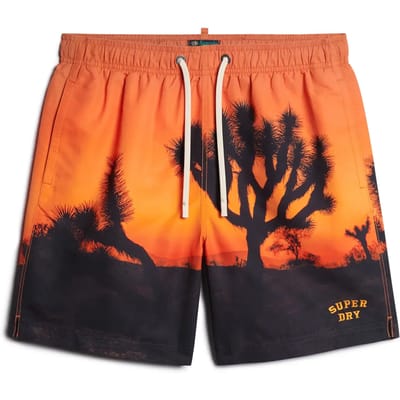 Superdry - Gerecyclede zwemshort met fotoprint - 43 cm - Heren - Zwembroeken