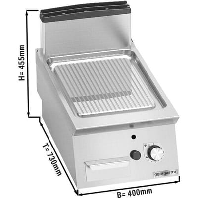 GGM Gastro Gas Bratplatte - 6,9 kW - Gerillt Zilver