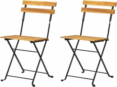 Tuinstoelen Hout - Klapstoelen Eettafel - Buiten Zitten - Inklapbaar - 40 x 46 x 85 cm - Bruin