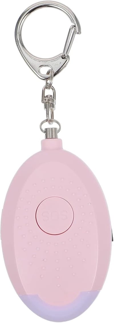 Alarm - Persoonlijk Alarm - alarm sleutelhanger - sos knop Luide -sirene voor vrouwen Anti-kit - Compact Gebruiksvriendelijk -Sleutelhangeralarm met LED-lampje (Roze)