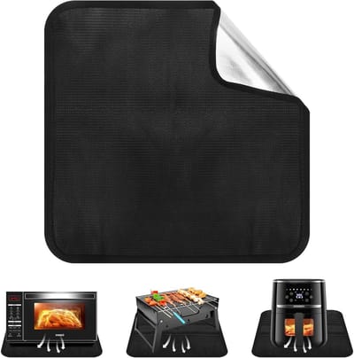 Hittebestendige Mat 30 x 30 cm voor BBQ en Vuurkorf - Vuurvast en Warmtebescherming tot 1000 °C, Ideaal voor Tuin en Grillgebruik