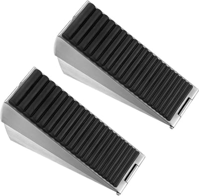 Deurstopper 2-pack - 3-inch high-performance deurstopper voor onderkant van de deur - Roestvrijstalen rubberen deurstopper voor sterke grip - Verstelbare veerbeladen deurstopper wigpakken
