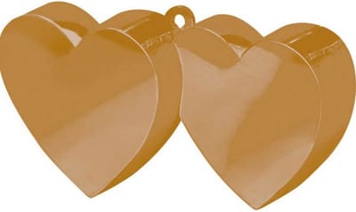 Ballon gewichtje gouden hartjes - Voor een helium ballon