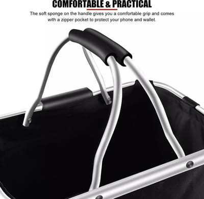 Dailygoods- Fietsmand Afneembaar - Aluminium - Canvas - Voor Stuur - Voor Honden/Katten - 34x34x34 cm - Fietsmandje