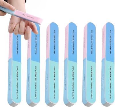 Nagelvijlen Set - Nagelverzorging Tools - Nagels Vormen - Multifunctioneel Design - 6 Stuks - Gekleurd