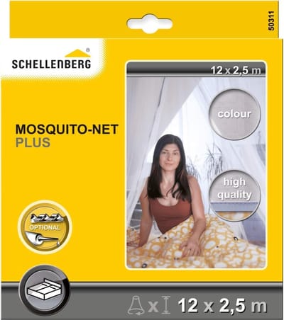 Schellenberg 50311 muggennet met luifel voor bed, muggenbescherming voor aangename nachten.