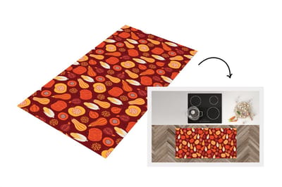 Keukenloper - Loper keuken - Pompoen - Maïs - Herfst - Patronen - 120x60 cm - Keukenloper vinyl