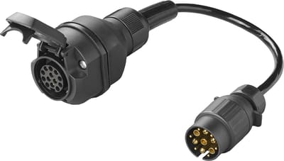 ProPlus Adapterkabel 30 cm – Van 13-polig Multicon West naar 13-polig Jaeger – NEN6120-ISO11446 – Zwart