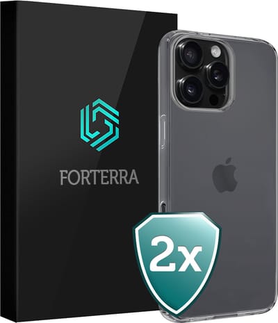 Hoesje 2 Stuks - Geschikt voor Apple iPhone 16 Pro - Sterk & Shockproof - Back Cover - Case Siliconen - Telefoon Hoes - Transparant