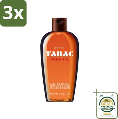 3 x Tabac Original - Douchegel - Milde reiniging - 400 ml - Grootverpakking - Douchegel - Bad En Douchegel - Milde Reiniging - Huid Verzorging - Hydraatatie