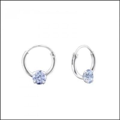 Aramat Jewels | Oorringen | Prachtige Zilveren Kinder Oorbellen met Zirkonia | Lila | |1,2mm | Zilver | Kinderen | Verkleurd niet