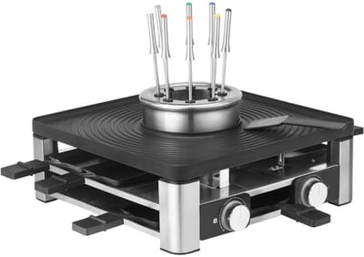 Quvo® Gourmetstel 8 Personen - Tafelgrill - Grillplaat - Zwart - 43cm x 21cm x 42cm