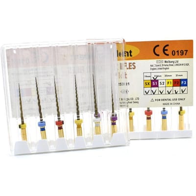 Gouden Endo Roterende Super Vijlen Tandheelkundige Wortelkanaal Vijl 25mm Nikkel Titanium Endodontisch Instrument Tandheelkunde