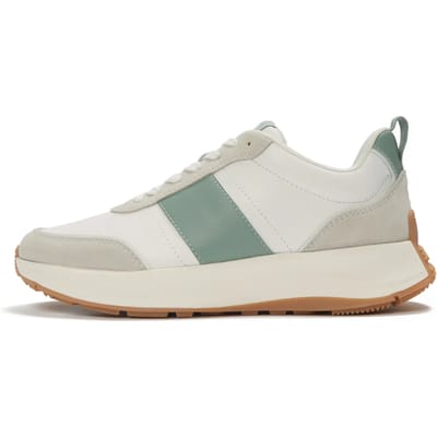 FitFlop FitFlop F-Mode Flow Sneaker - Leather & Suede Mix WIT - Maat 38