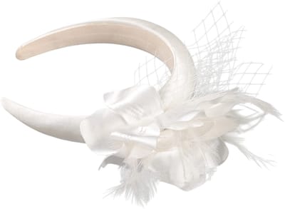 Mooie Handgemaakte Fascinator Bloem Gaas -diadeem/tiara/sluier wit bloem haarband Bruiloft bruid bruidmeisje | Smart Casual| Gala |TeaParty| Prinsjesdag| Cocktail